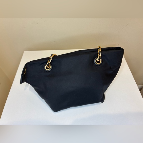 Tory Burch Small Ella Chain Crossbody Bag in black nylon. - Picture 5 of 11